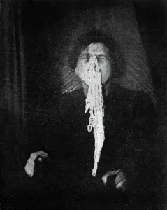 Historical Paranormal Images Prints: ectoplasm (hypothetical form of dense bio-energy which is claimed to make possible the materialisation of ghosts)