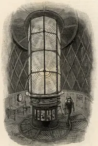 Cornwall England Landmarks Prints: The Eddystone lighthouse, 1892 (engraving)