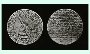 UK Historical Figures Prints: Edward VI of England on a coin 1547, published 1902 (print)