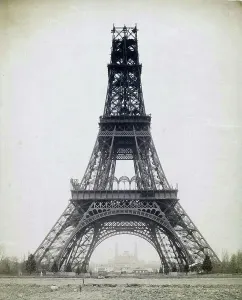 Eiffel Tower History Prints: The Eiffel Tower under construction, 1888