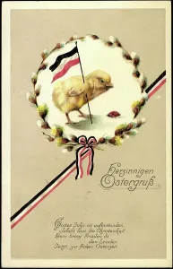 European Holiday Traditions Prints: Embossing Happy Easter card, 1915 (postcard)