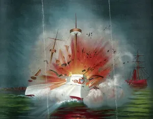 Spanish American War Images Prints: Explosion of the Maine, 1898