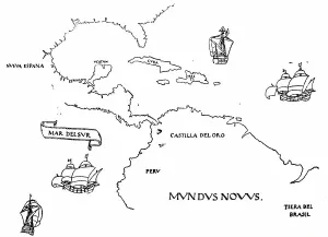 Historical Maps Of Oceania Prints: One of the first maps of the Pacific