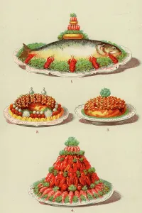 Healthy Eating Options Seafood Prints: Fish, shellfish and meat dishes