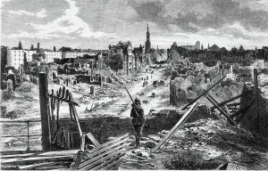 Franco Prussian War Print: Strasburg Aftermath, 1870