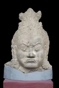Angkor Thom Guardian Head Print, Late 12th Century Sandstone
