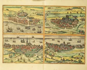 Helsingborg, Lund, Malmo and Landskrona Print (1572)