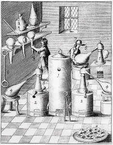 Copperplate Engraving Art History Prints: Laboratory for refining gold and silver