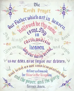 Colorful 19th Century Artwork Prints: The Lord's Prayer, 1889
