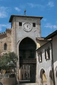 Eastern European Architecture Styles Prints: Low angle view of a gate, Spilimbergo, Friuli-Venezia Giulia, Italy