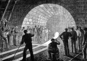 Late 19th Century Engraving Prints: Making of iron : the casting, engraving, late 19th century