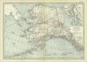 United States Geography Prints: Map of Alaska, c.1900 (engraving)