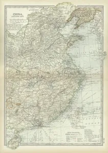 Asian Geography Maps Prints: Map of China, c.1900 (engraving)