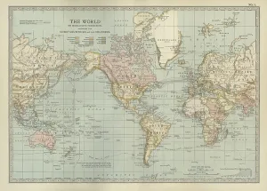 Map Of The World History Prints: Map of the colonial powers, 1902, c.1900 (engraving)