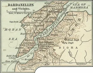 Navigational Equipment Illustrations Prints: Map of Dardanelles, c.1900 (engraving)