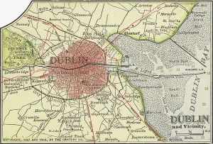 Map of Dublin, c.1900 Print (engraving)