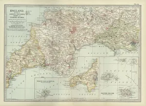 British Isles Cartography Prints: Map of England, c.1900 (engraving)