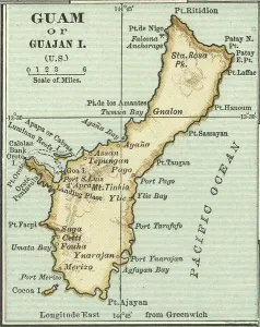 Navigational Equipment Art Prints: Map of Guam, c.1900 (engraving)