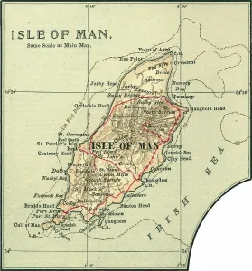 United Kingdom Geography Prints: Map of the Isle of Man, c.1900 (engraving)