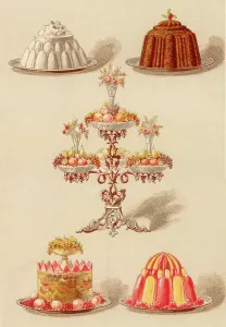 Food And Drink Illustrations Prints: Moulded puddings