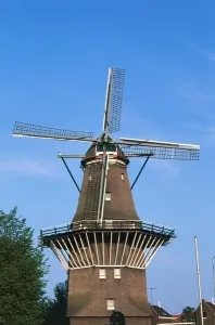 Historic Windmills Europe Prints: An old windmill, Amsterdam, The Netherlands