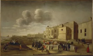 Jeronimos Monastery Architecture Prints: Panoramic view of Jeronimos Monastery and Belem Square, Lisbon, 1650