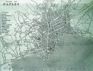 Italian Historical Maps Prints: Plan of Naples, 1860