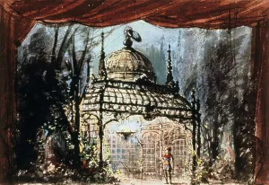 Wolfgang Amadeus Mozart Artwork Prints: Set design for Mozart's Magic Flute, 1863 (illustration)