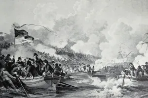 Mode Of Transport History Prints: Stipple of Abercrombie's Troops landing in Egypt, 1801 (stipple)