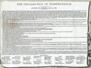 American Revolution Documents Prints: Text of the Declaration of Independence, 1776