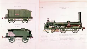 Great Britain Railways Prints: Train : on l tender for Crampton engine