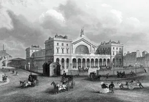 Parisian Urban Landscape Prints: View of the Eastern railway station in Paris, engraving c. 1860