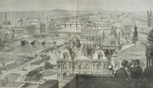 Bird's Eye View Of Paris Prints: View of Paris, 1870 (engraving)
