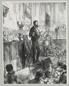 British Flag History Prints: V.L. Cameron during speech