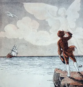 Vintage Boat Transport Prints: The Wind in a Frolic, 1850