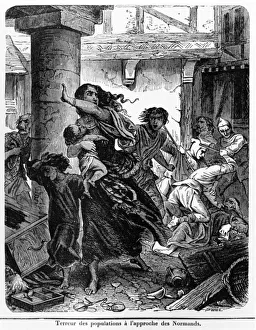 Terror of the Frankish population before the onslaught of the Normans in the 9th century (litho) Terror of the Frankish population before the onslaught of the Normans in the 9th century (litho)