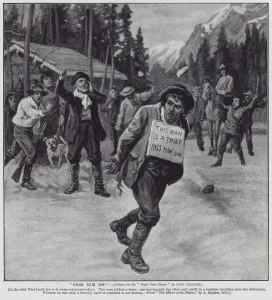 Thief cast out into the wilderness for robbing a store, United States (litho) Thief cast out into the wilderness for robbing a store, United States (litho)