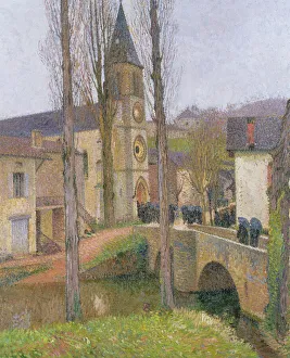 Time for Mass at Labastide du Vert (oil on canvas) Time for Mass at Labastide du Vert (oil on canvas)
