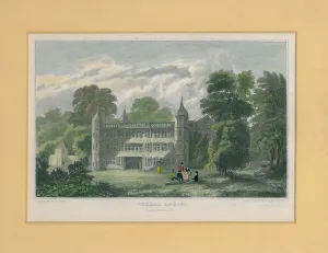 Tixall Abbey, Staffordshire (coloured engraving) Tixall Abbey, Staffordshire (coloured engraving)