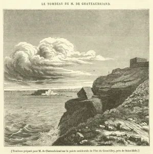 Tombeau prepare pour M de Chateaubriand sur la pointe occidentale de l'ilot du Grand-Bey Tombeau prepare pour M de Chateaubriand sur la pointe occidentale de l'ilot du Grand-Bey