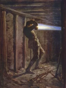 A tongue of blue flame shooting out from the enemy's side of a mine gallery and severely burning Private T Bytheway A tongue of blue flame shooting out from the enemy's side of a mine gallery and severely burning Private T Bytheway