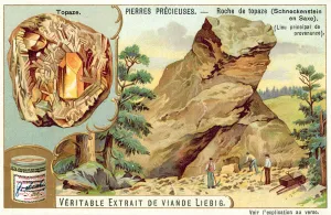 Topaz rock at Schneckenstein, Saxony (chromolitho) Topaz rock at Schneckenstein, Saxony (chromolitho)