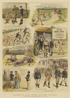 Tourists in Japan, trying to Climb Fusi-Hama (chromolitho) Tourists in Japan, trying to Climb Fusi-Hama (chromolitho)