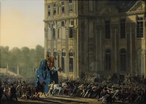 Transporting the Statue of Henri IV (1553-1610) in Front of the Flora Pavilion of Transporting the Statue of Henri IV (1553-1610) in Front of the Flora Pavilion of