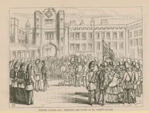 Trooping the Guard at St James's Palace (engraving) Trooping the Guard at St James's Palace (engraving)