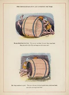 The troublesome boys and Diogenes the Wise (colour litho) The troublesome boys and Diogenes the Wise (colour litho)