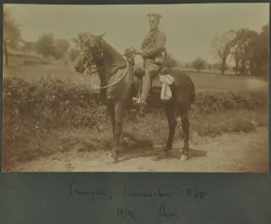 Trumpeter of the Leicestershire Royal Horse Artillery at a training camp at Diss Trumpeter of the Leicestershire Royal Horse Artillery at a training camp at Diss