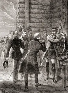 Tsar Nicholas I inaugurating the semaphore telegraph line between Moscow Tsar Nicholas I inaugurating the semaphore telegraph line between Moscow