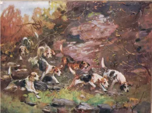 Through the Undergrowth, illustration from Hounds (colour litho) Through the Undergrowth, illustration from Hounds (colour litho)