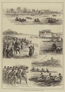 The University Boat Race, Practice at Putney (engraving) The University Boat Race, Practice at Putney (engraving)